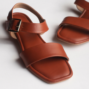 CALM | Tan Flat Sandals