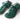 radiant emerald green rhinestone block heels closeup shot in white background