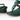 radiant emerald green rhinestone block heels closeup shot of thong area