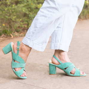 BOLD | Green Block Heels
