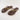 Plush Brown Pyramid Stud Flat Slides