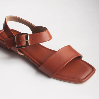 CALM Tan Flat Sandals 3