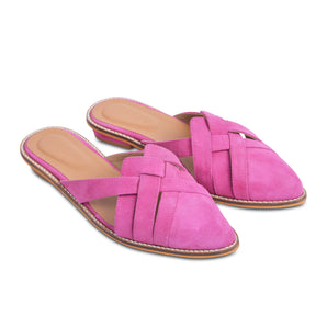 CHIC Pink Pointed Flat Mules Single Pair
