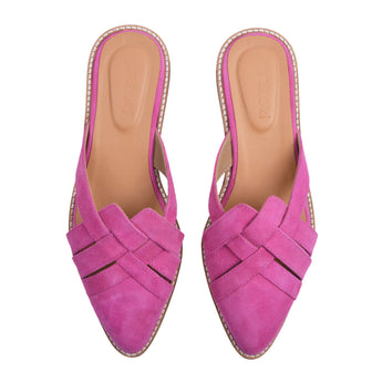 CHIC Pink Pointed Flat Mules Top Shot