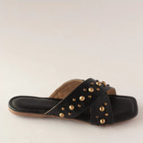 Gold Studded Black Flats 4