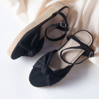 INDEPENDENT Black Espadrille Wedges 3