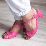 STRONG Pink Block Heels 1