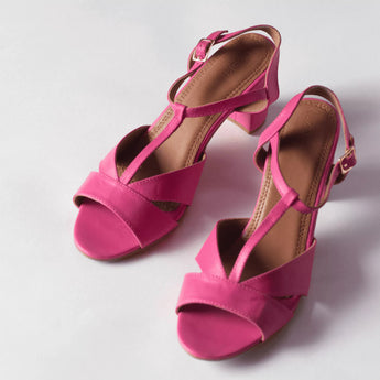 STRONG Pink Block Heels 3