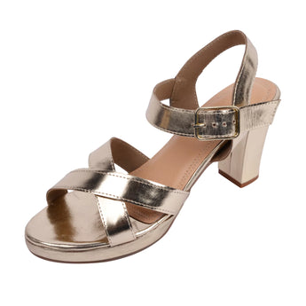 diva gold platform block heels single pair