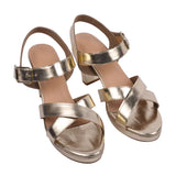 diva gold platform block heels top shot