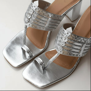 Classic Kolhapuri Silver Heels