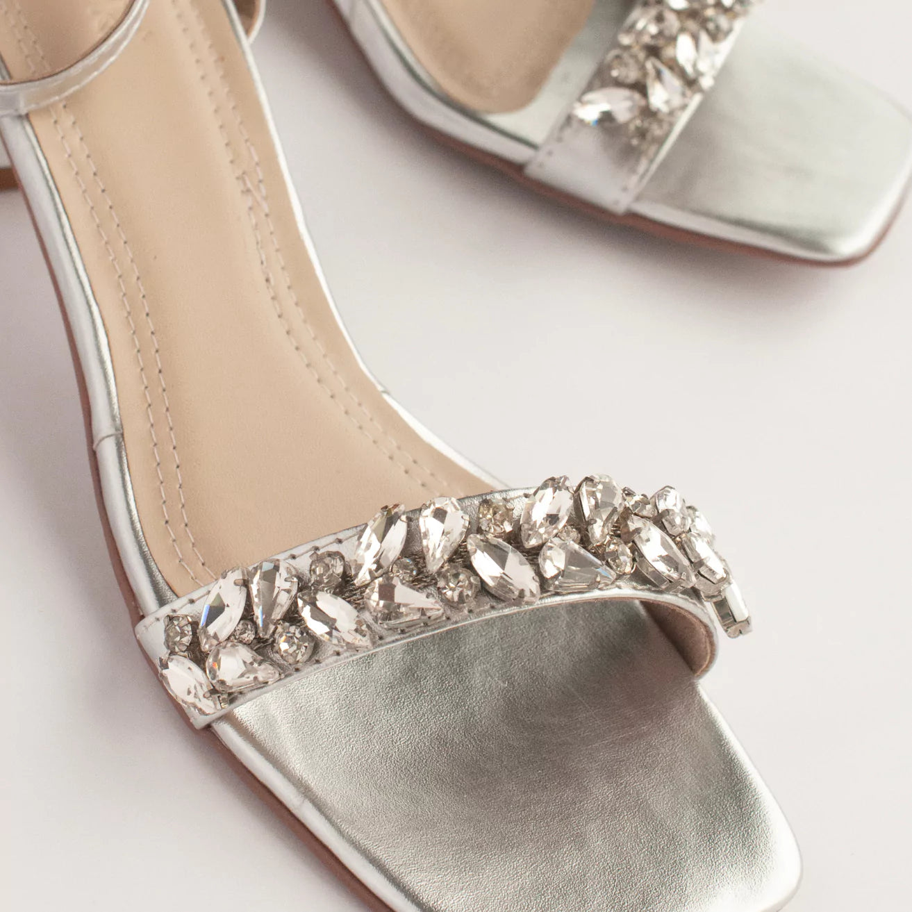 GLITTER Silver Rhinestone Heels for Women – AUZORI